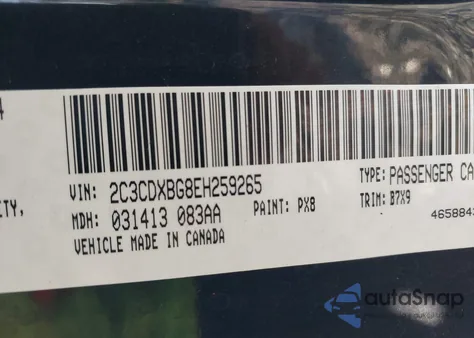 2014 Dodge Charger Se from USA, damaged, VIN 2C3CDXBG8EH259265